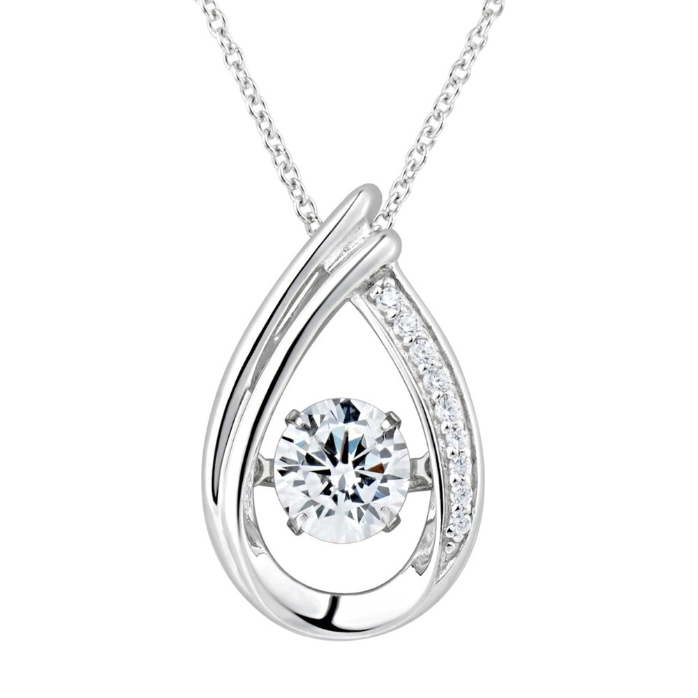 Elegant Silver Teardrop Pendant Necklace!